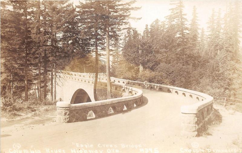 Columbia River Highway Oregon~Eagle Creek Bridge~1930s Cross & Dimmitt RPPC