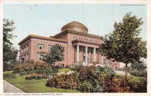 County Court House Marquette Michigan 1910c Phostint postcard