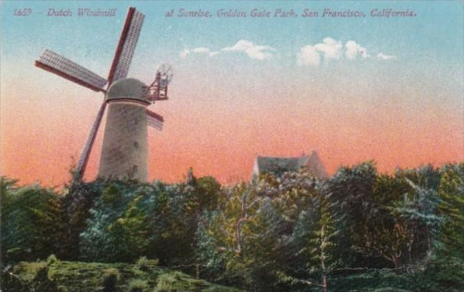 California San Francisco Dutch Windmill At Sunrise Golden Gate Park