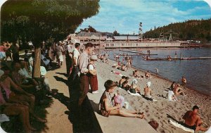 Postcard 1950s Idaho Coeur d'Alene Municipal Beach Playlana Pier ID24-4429