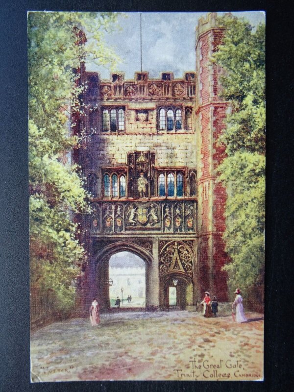 Cambridge 2 x TRINITY COLLEGE Gate & Clock Tower Old Postcards by Boots Chemist