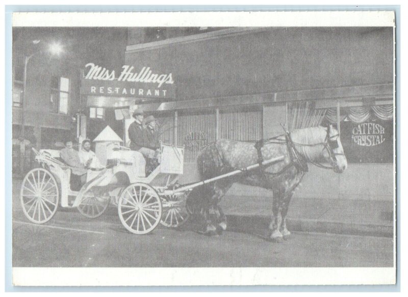 St. Louis MO, Miss Hullings Restaurant Catfish Crystal Advertising Postcard 