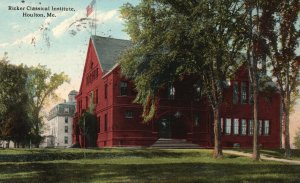 Vintage Postcard 1919 Ricker Classical Institute School Building Houlton Maine