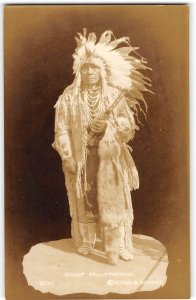 RPPC CHIEF MULTNOMAH Native American Indian c1920s Vintage Photo Postcard