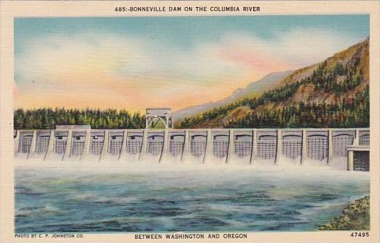 Bonneville Dam On The Columbia River Between Washington And Oregon Seattle Wa...