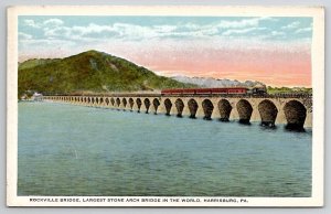 Harrisburg PA Rockville Stone Arch Bridge Postcard K26