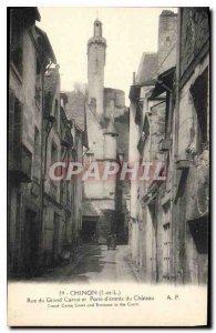 Postcard Old Chinon (I and L) Rue du Grand Carroi and Chateau entrance door