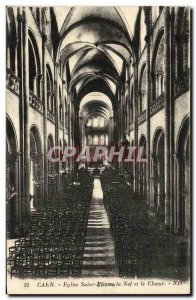 Postcard Old Church of Saint Etienne Caen The nave and chancel