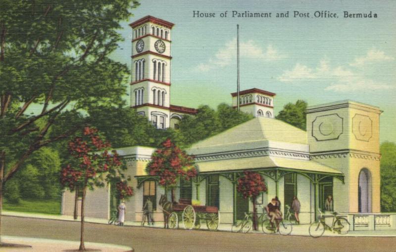 bermuda, House of Parliament and Post Office (1940s)