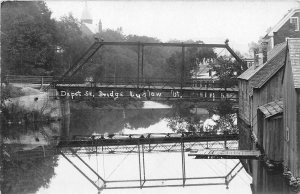 c1910 Ludlow Vermont Depot St Bridge RPPC Postcard 26-489