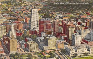 Memphis Tennessee 1940s Postcard Aerial View of Business District