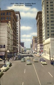 Birmingham Alabama 20th Street Businesses, Hotel c1930-50s Vintage Postcard