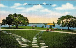 Lakeside View, Lake Waco, Waco TX Vintage Postcard L47