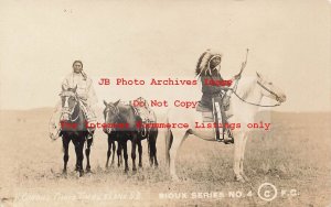 Native American Sioux Indians, RPPC, Timber Lake SD, Frank Cundill Photo