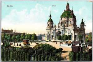 Berlin Germany Dom Cathedral Building Structure Street Horse Carriage Postcard