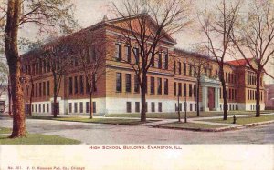 High School Evanston Illinois 1910 postcard