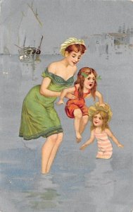 Mother with Children Bathing Beauty Unused 