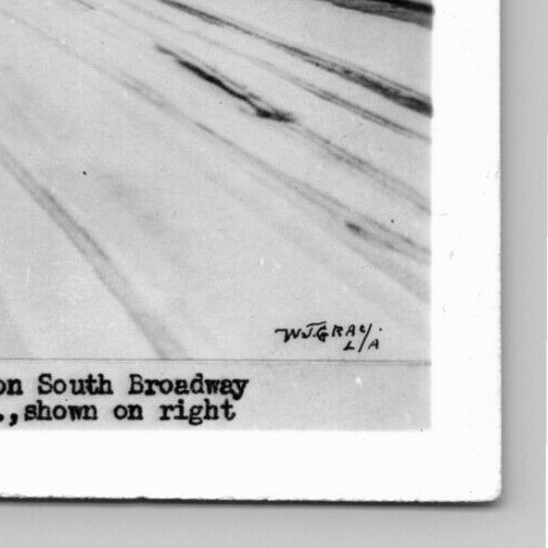 RPPC Snow in Downtown Los Angeles 1944 Street View South Broadway Real Photo UNP