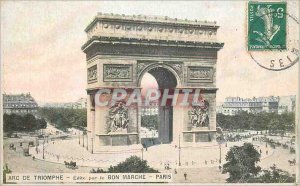 Old Postcard Paris Arc de Triomphe