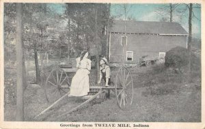 Twelve Mile Indiana Farming Greetings Vintage Postcard AA13516