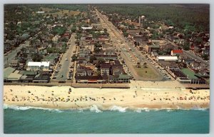 1950-60's REHOBOTH BEACH DELAWARE AERIAL VIEW NATION'S SUMMER CAPITAL POSTCARD