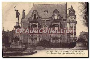 Old Postcard Clermont Ferrand Place Lamartine Monument of Freedom