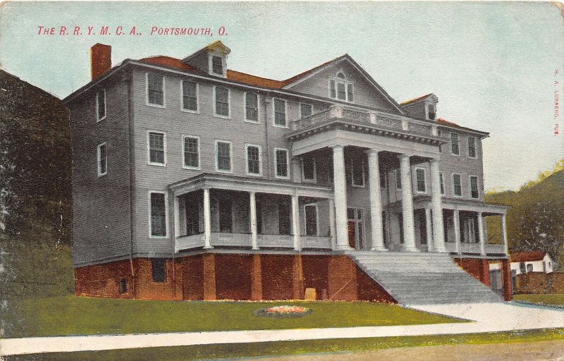 G78/ Portsmouth Ohio Postcard c1910 The Railroad YMCA Building