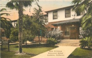 Postcard California Anaheim Main Entrance Marywood School Albertype 23-4882