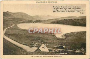 Old Postcard Lake Guery and the chain of the Monts Dore