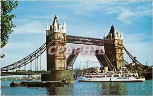 Modern Postcard Tower Bridge London Boat