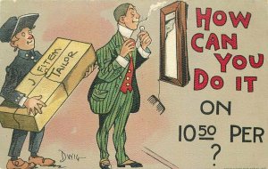 Artist C-1910 Dwig How can you do it fashion Comic Humor Postcard 21-8305