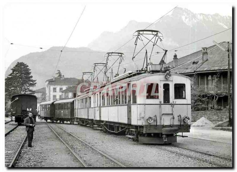 Postcard Modern Tram ABFE April 4, 11 and 12 maneuvering AOMC two cars