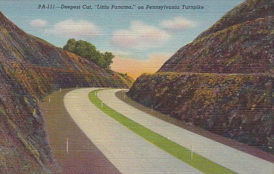 Pennsylvania Turnpike Deepest Cut Little Panama Curteich