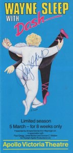 Wayne Sleep Ballet Dancer Hand Signed 1980s London Theatre Flyer