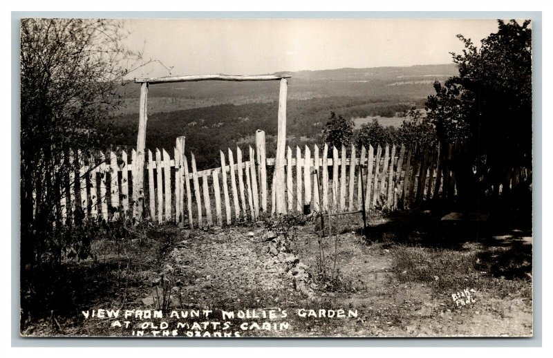 RPPC View From Aunt Mollie's Garden Old Matts Cabin Ozarks Missouri Real Photo