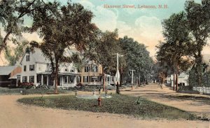 HANOVER STREET LEBANON NEW HAMPSHIRE FIRE HYDRANT POSTCARD 1909