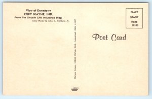 Fort Wayne IN Indiana Downtown Aerial View Postcard