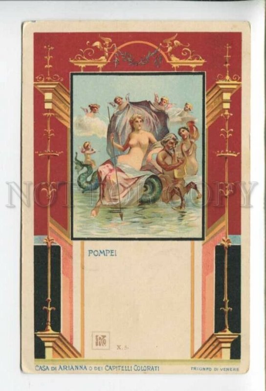 431756 ITALY Pompei House of Ariadne Triumph of Venus ANGELS Vintage postcard