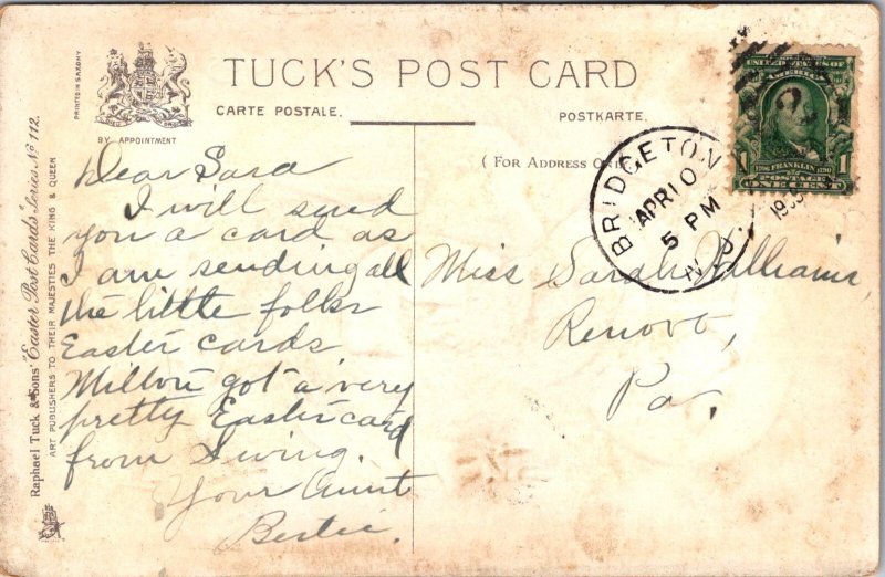 Chicks Hatching, With Joyful Easter Wishes Tuck 112 Vintage Postcard Z07