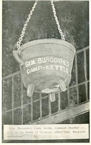 Gen. Burgoyne's Camp Kettle Captured October 17, 1777 in Battle of Saratoga