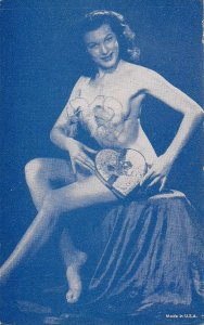 Arcade Card, Sexy Woman, ca. 1950- 60's Pretty Girl, Naughty Lingerie, Valentine