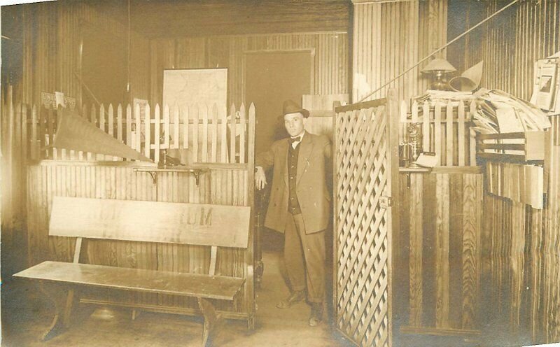 Advertising Office Interior Universal Cement C-1910 RPPC Photo Postcard 9730 