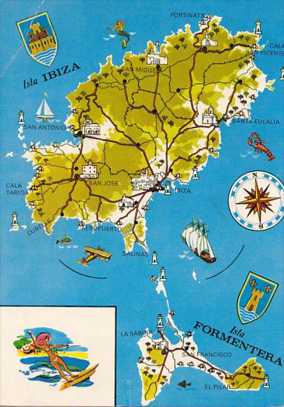 Spain Mapa De Ibizia Y Formentera