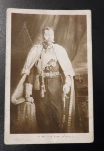 Mint England Royalty Postcard RPPC HM His Majesty King George Coronation Robes