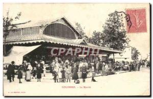 Old Postcard Colombes The market TOP