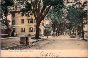 Court Street, Plymouth MA c1906 Undivided Back Vintage Postcard S50