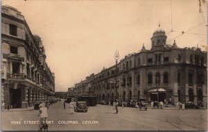 Sri Lanka Ceylon York Street Fort Colombo Vintage RPPC C132