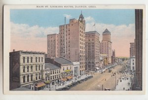 P2590 old postcard many cars people main street view dayton ohio unused