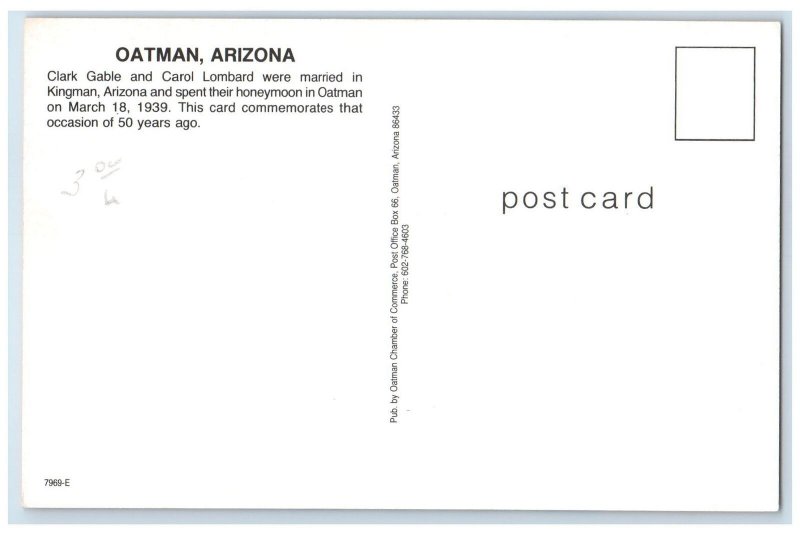 c1960's Clark Gable And Carol Lombard Scene Oatman Arizona AZ Unposted Postcard