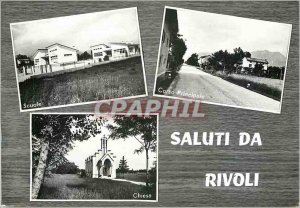 Postcard Modern Saluti da Rivoli Scuole main Corso Chiesa